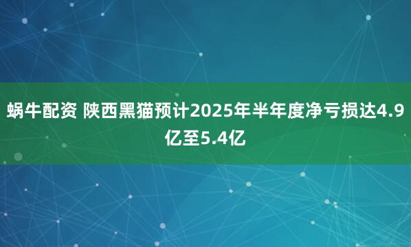蜗牛配资 陕西黑猫预计2025年半年度净亏损达4.9亿至5.4亿