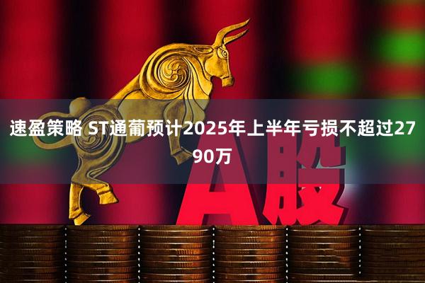 速盈策略 ST通葡预计2025年上半年亏损不超过2790万
