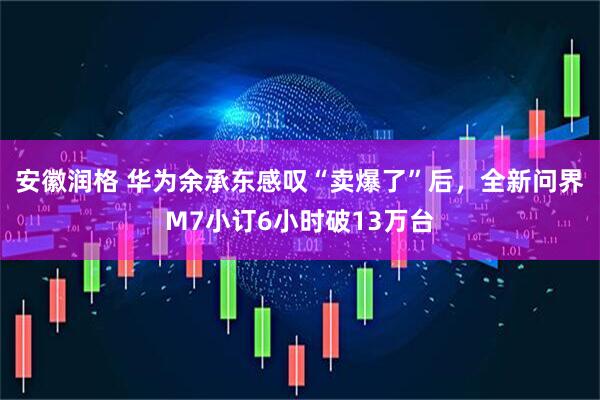 安徽润格 华为余承东感叹“卖爆了”后，全新问界M7小订6小时破13万台