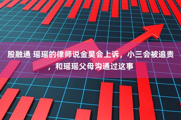 股融通 瑶瑶的律师说金昊会上诉,小三会被追责,和瑶瑶父母沟通过这事